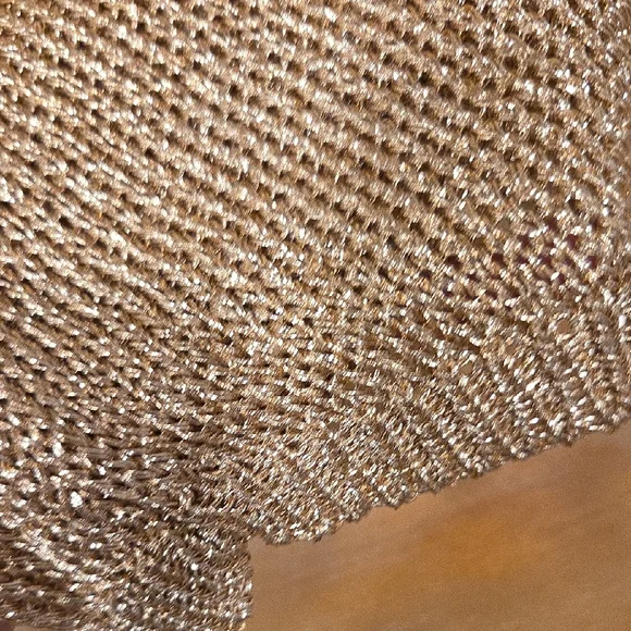 Topshop Rose Gold Metallic Knit Tank Top Festival Party Cami Size 4 - Picture 3 of 4